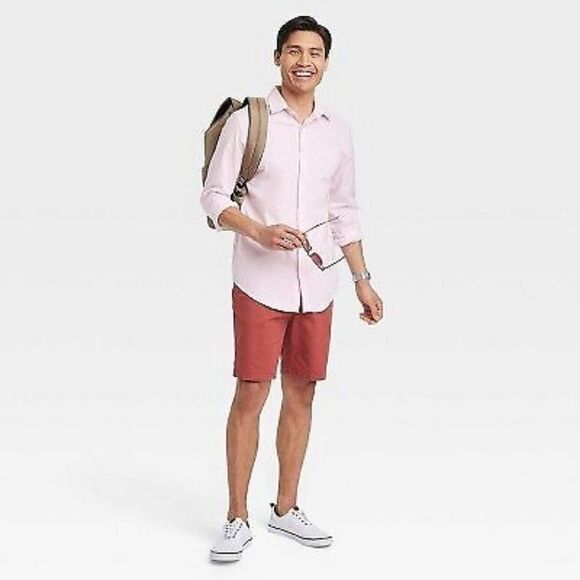 Goodfellow Performance Dress Long Sleeve Button-Down Shirt - Picture 1 of 3